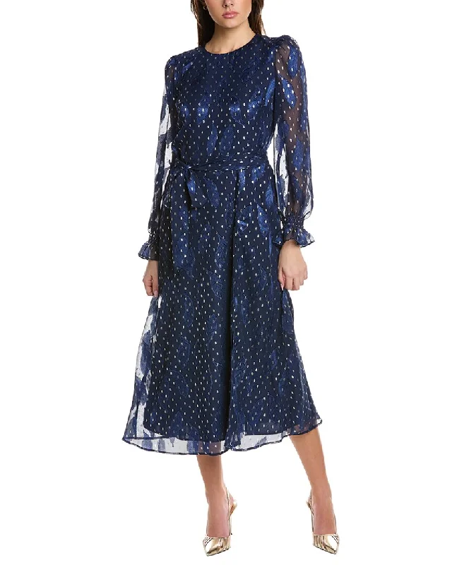 Anne Klein Printed Midi Dress Stylish Button-Up Midi Dress