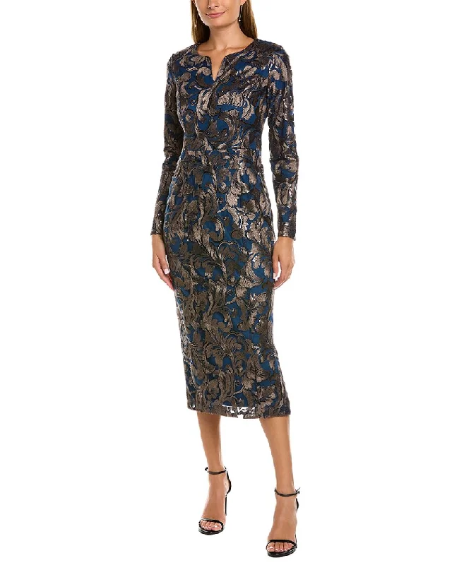 JS Collections Margaux Embroidered Midi Dress