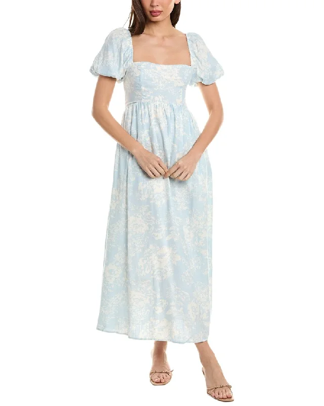 o.p.t. Zeoli Linen-Blend Midi Dress