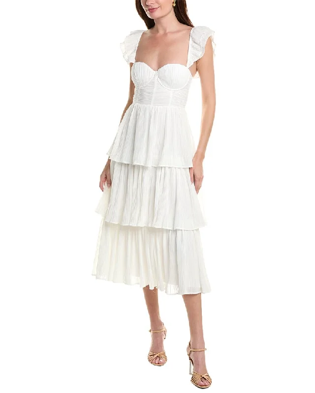 Rachel Parcell Corset Pleated Midi Dress