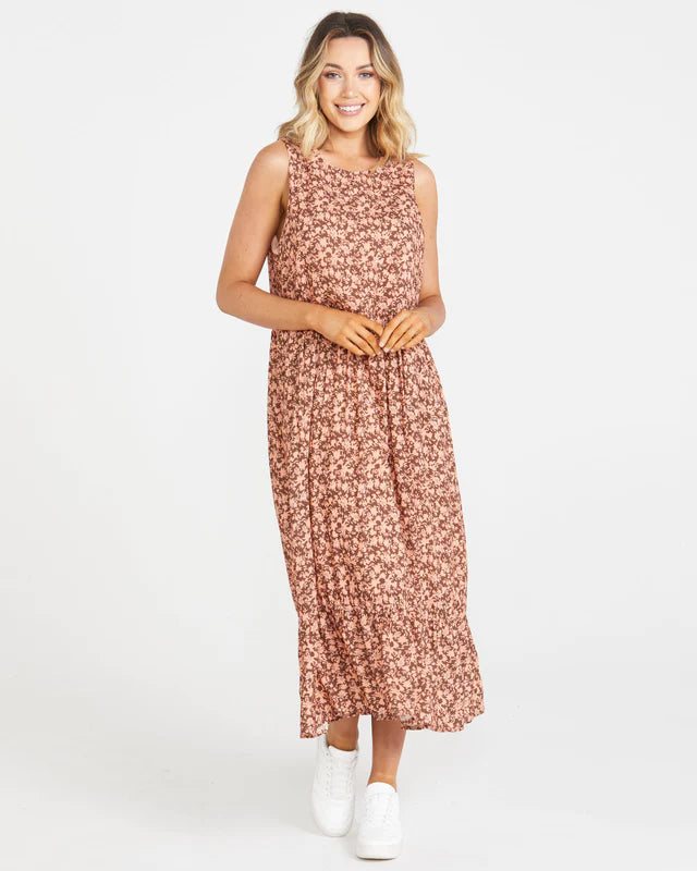 SASS JULIET MIDI DRESS MUSK FIELD