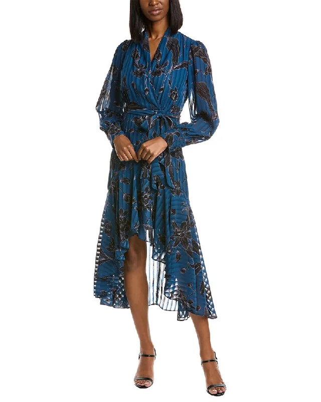 Taylor Surplice Midi Dress Cozy A-Line Midi Dress