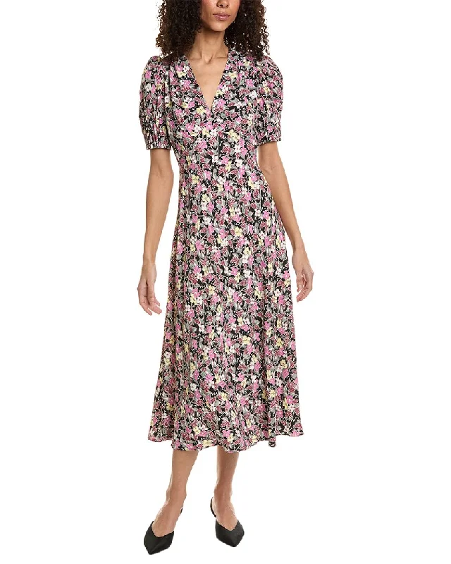 Ted Baker Puff Sleeve Midi Dress