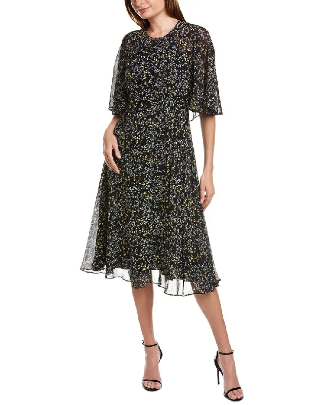 Teri Jon by Rickie Freeman Chiffon Midi Dress