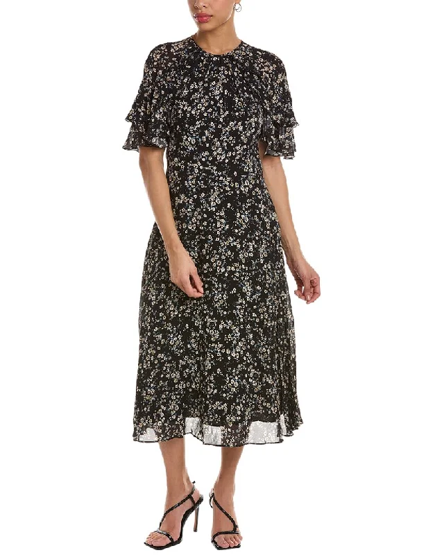 Teri Jon by Rickie Freeman Floral Midi Dress