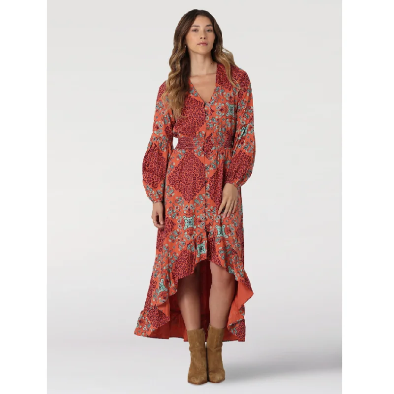 Wrangler Women's Boho High-Low Midi Dress