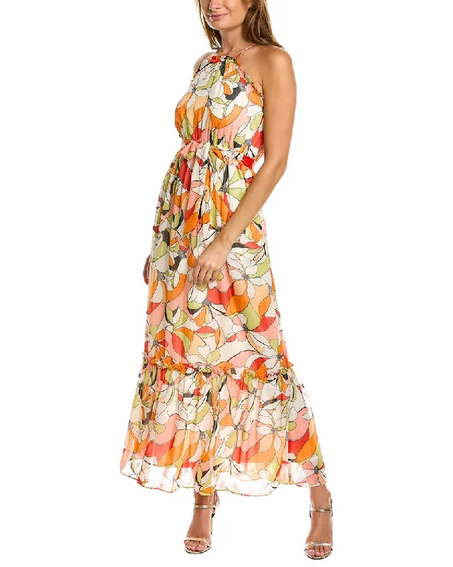 BCBGeneration Halter Tiered Maxi Dress