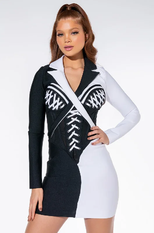 CRUELLA WHO BANDAGE MINI DRESS