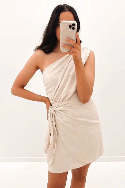 Dannie Mini Dress Natural Trendy Lace Mini Dress