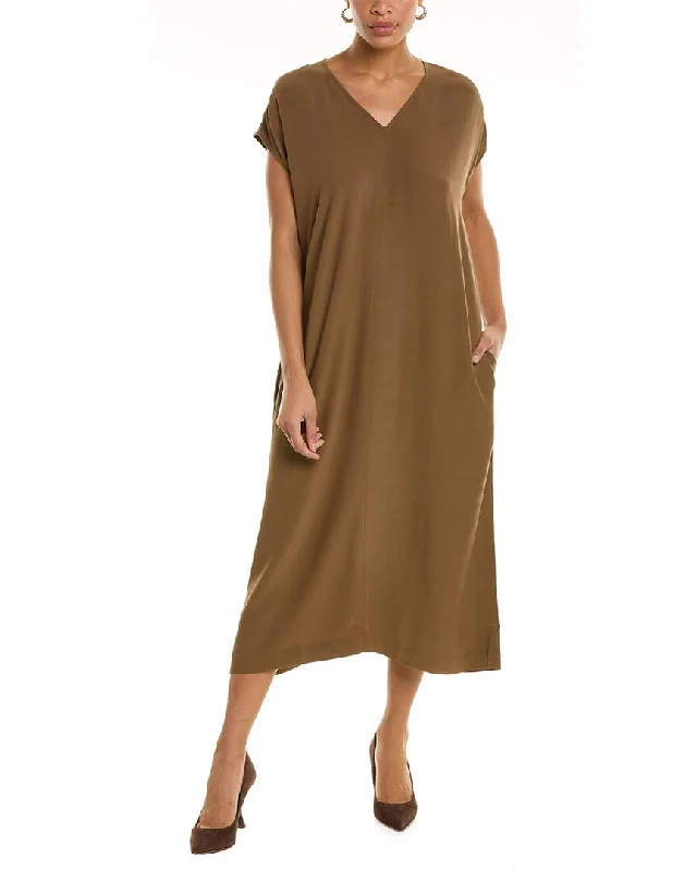 EILEEN FISHER V-Neck Maxi Dress