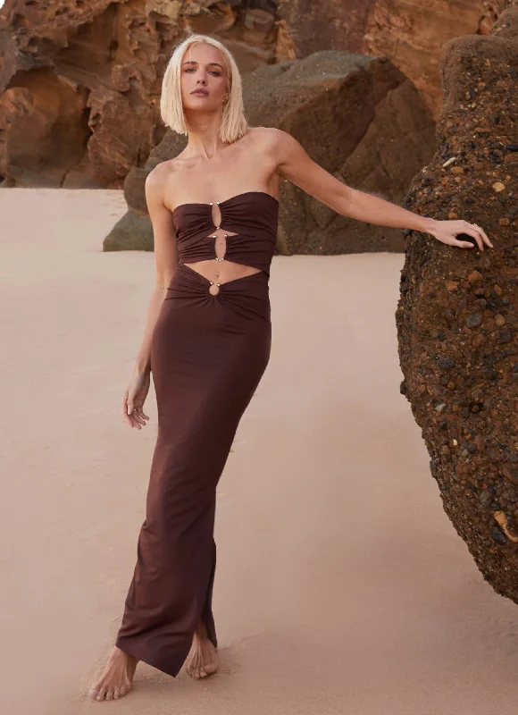 Natasha Strapless Maxi Dress - Chocolate Chic Summer Maxi Dress
