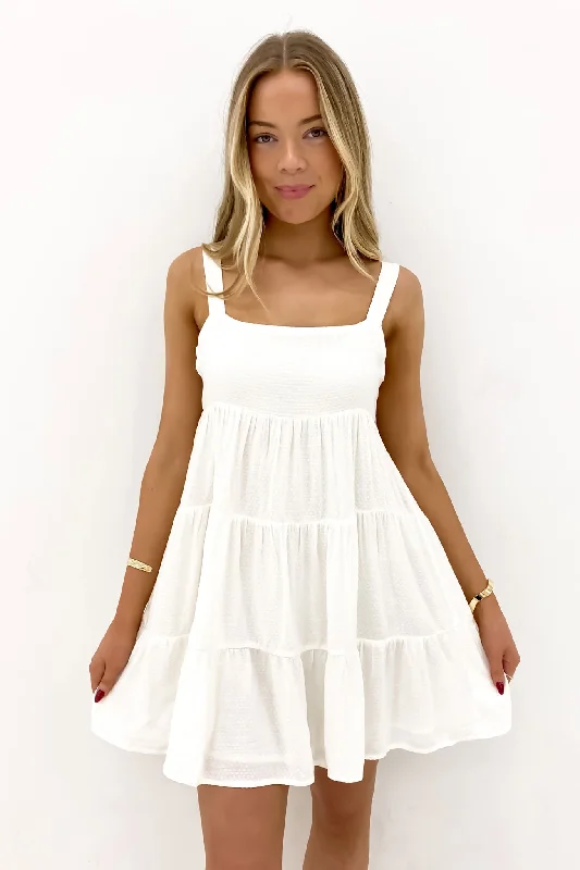 Viper Mini Dress Bone Cozy A-Line Mini Dress