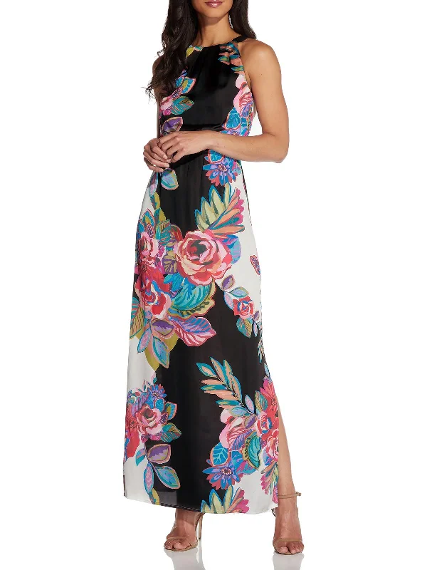 Womens Floral Print Long Maxi Dress