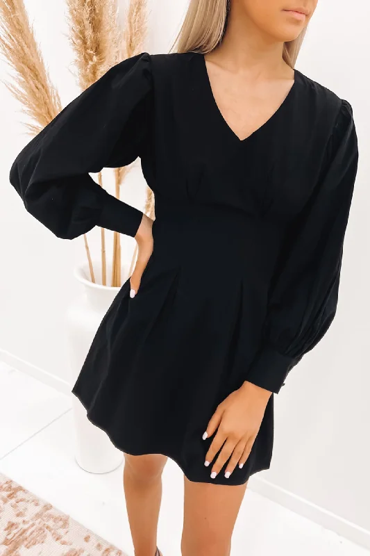 Zimmer Mini Dress Black Cozy Jersey Mini Dress