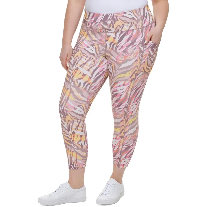 Calvin Klein Performance Womens Plus Fitness Workout Athletic Leggings Stylish Printed Stretch Leggings Calvin Klein Performance Womens Plus Fitness Workout Athletic Leggings Stylish Printed Stretch Leggings