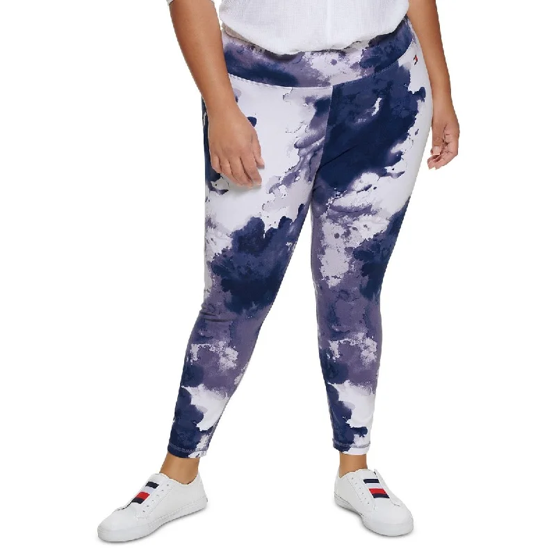 Tommy Hilfiger Sport Womens Plus Fitness Running Leggings Trendy Colorblock Print Leggings Tommy Hilfiger Sport Womens Plus Fitness Running Leggings Trendy Colorblock Print Leggings