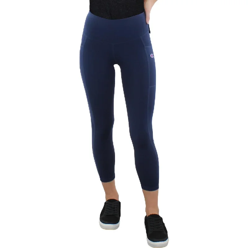 Champion Womens High Waist Fitness Athletic Leggings Stylish Faux Leather Leggings
