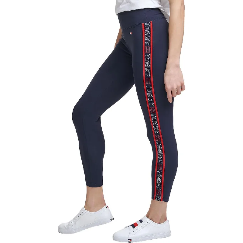 Tommy Hilfiger Sport Womens Logo Fitness Athletic Leggings Elegant Stretchy Faux Leather Leggings Tommy Hilfiger Sport Womens Logo Fitness Athletic Leggings Elegant Stretchy Faux Leather Leggings