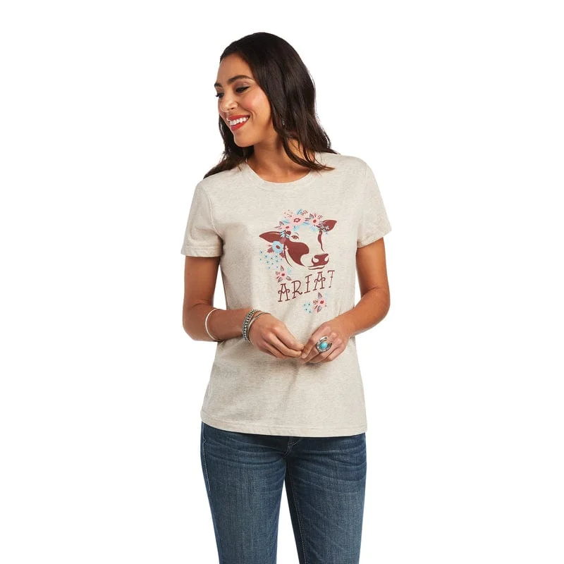 Women's REAL Moo Wheat Heather Short Sleeve Tee 10040627