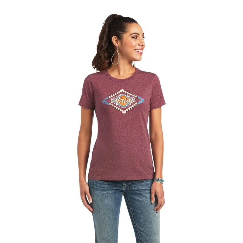 Ariat Women's Sol Burgundy Heather Short Sleeve T-Shirt 10040959