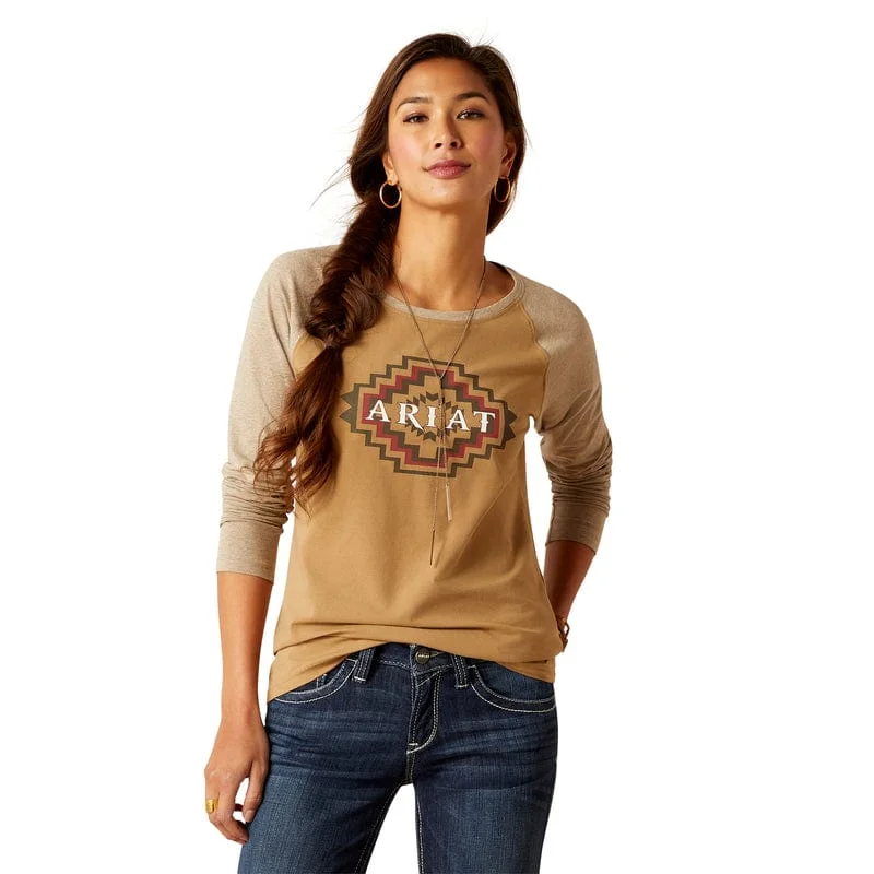 Ariat Women's Tucson Petrified Oak Baseball Tee 10046262