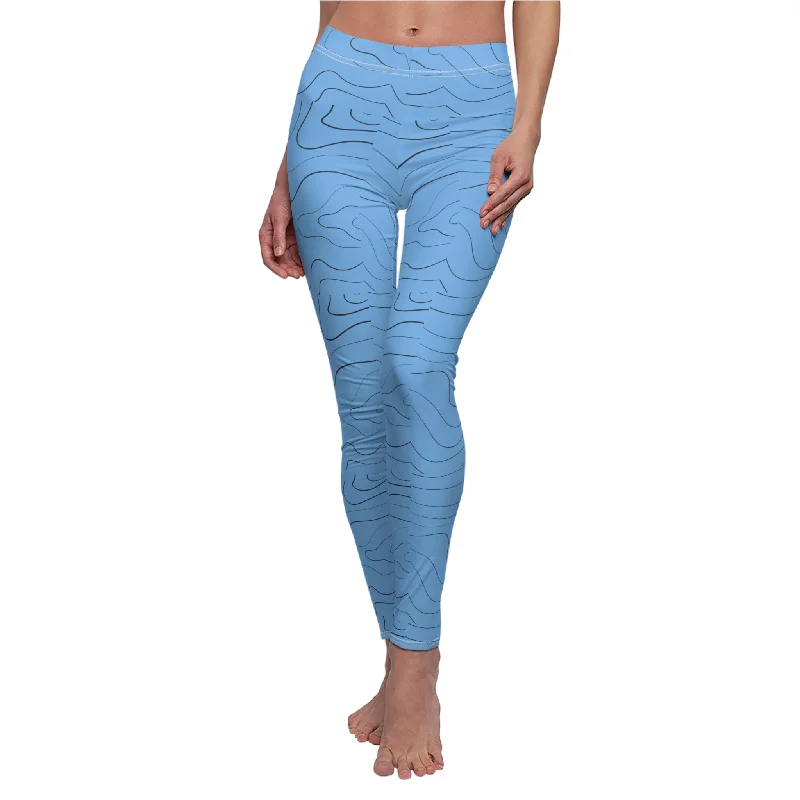 Blue Leggings, Geometric Pattern, Casual Leggings Stylish Sporty Performance Leggings Blue Leggings, Geometric Pattern, Casual Leggings Stylish Sporty Performance Leggings