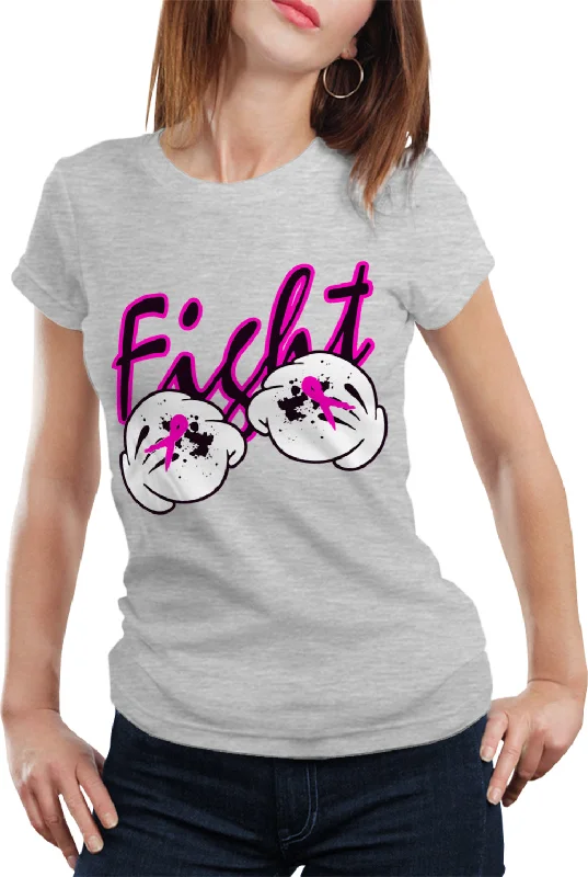 Cartoon Hands Fight Breast Cancer Girls T-shirt