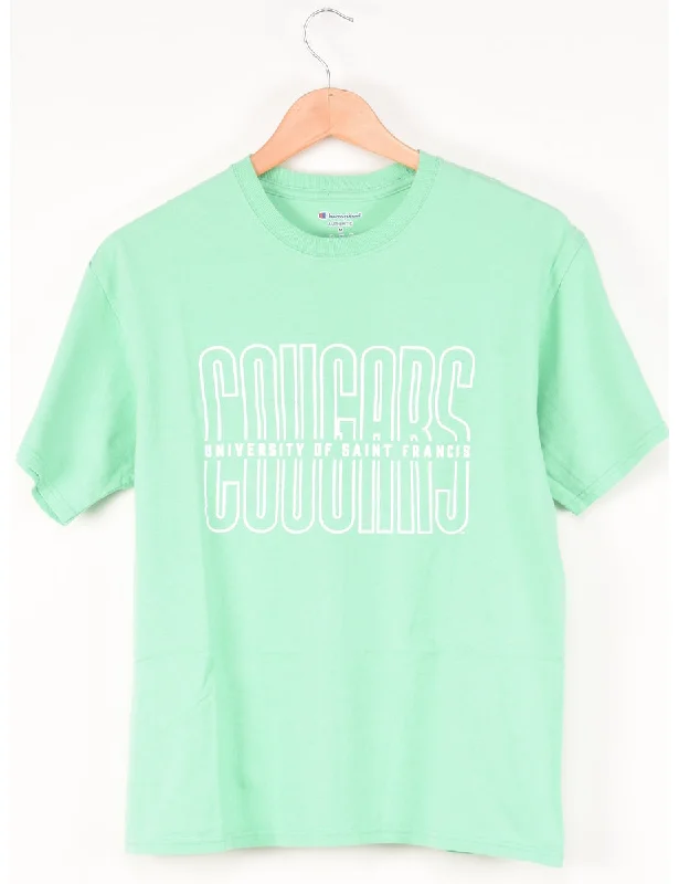 Champion Cougars Printed Light Green T-shirt - M