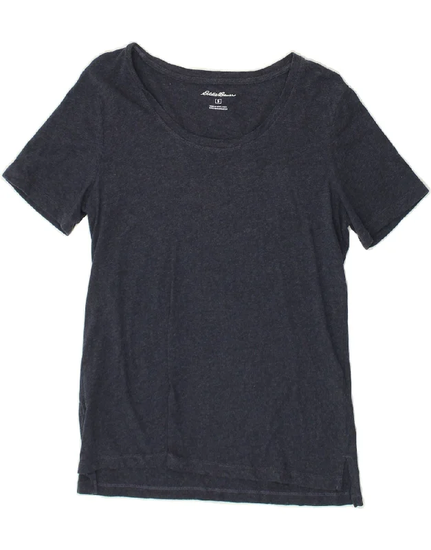 EDDIE BAUER Womens T-Shirt Top UK 10 Small Navy Blue Cotton