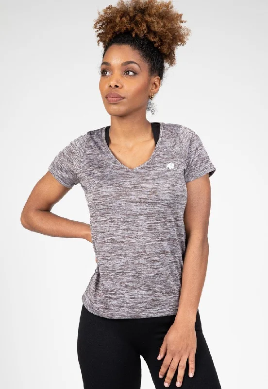 Gorilla Wear Elmira V-Neck T-Shirt - Grey Melange Nylon Fabric Polyester Fabric Spandex Fabric Gorilla Wear Elmira V-Neck T-Shirt - Grey Melange Nylon Fabric Polyester Fabric Spandex Fabric