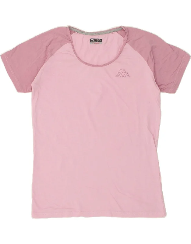 KAPPA Womens T-Shirt Top UK 18 XL Pink Colourblock Graphic T-Shirt Round Neck Polyester KAPPA Womens T-Shirt Top UK 18 XL Pink Colourblock Graphic T-Shirt Round Neck Polyester