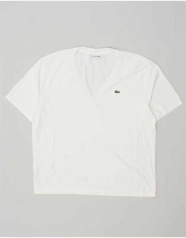 LACOSTE Womens T-Shirt Top Size 38 Medium White Cotton