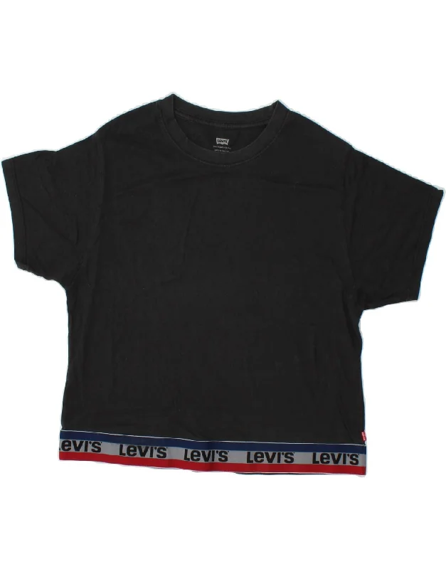 LEVI'S Womens T-Shirt Top UK 2 2XS Black