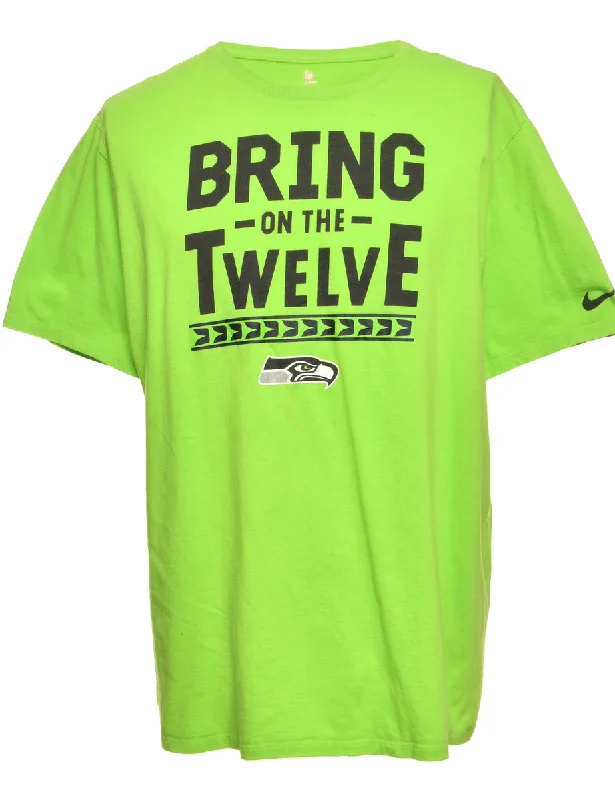 Light Green Seahawks Sports T-shirt - L