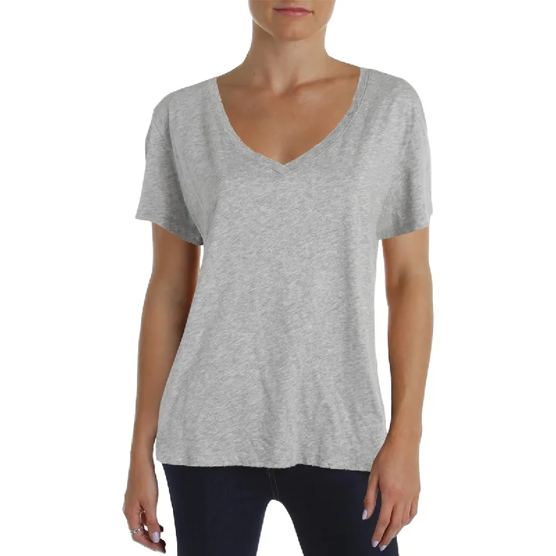 Nation LTD Womens V-Neck Distressed T-Shirt