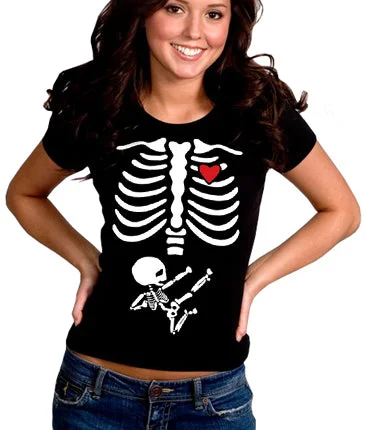 Pregnant Ninja Skeleton Girl's T-Shirt