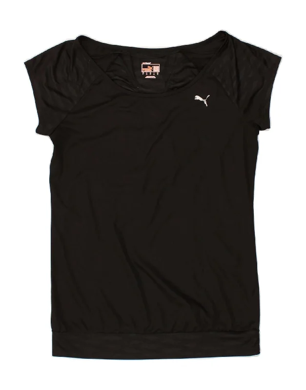 PUMA Womens T-Shirt Top UK 10 Small Black Polyester