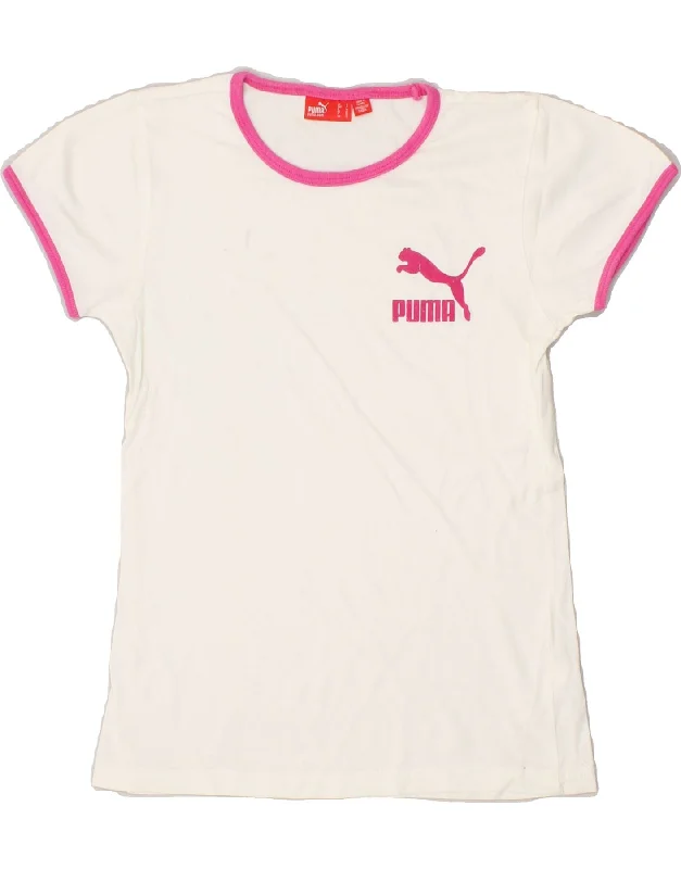 PUMA Womens T-Shirt Top UK 10 Small White