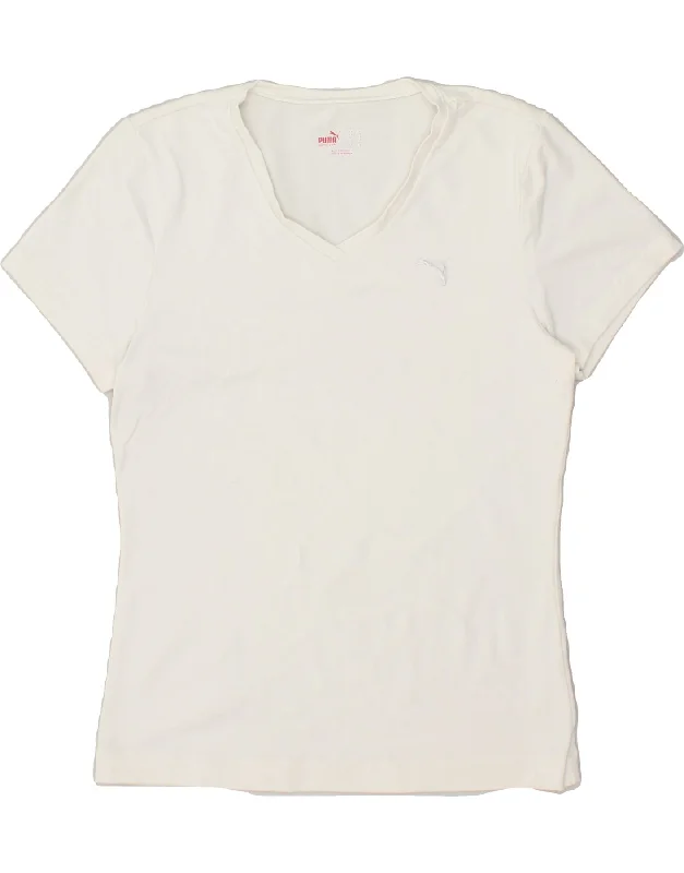 PUMA Womens T-Shirt Top UK 16 Large  White