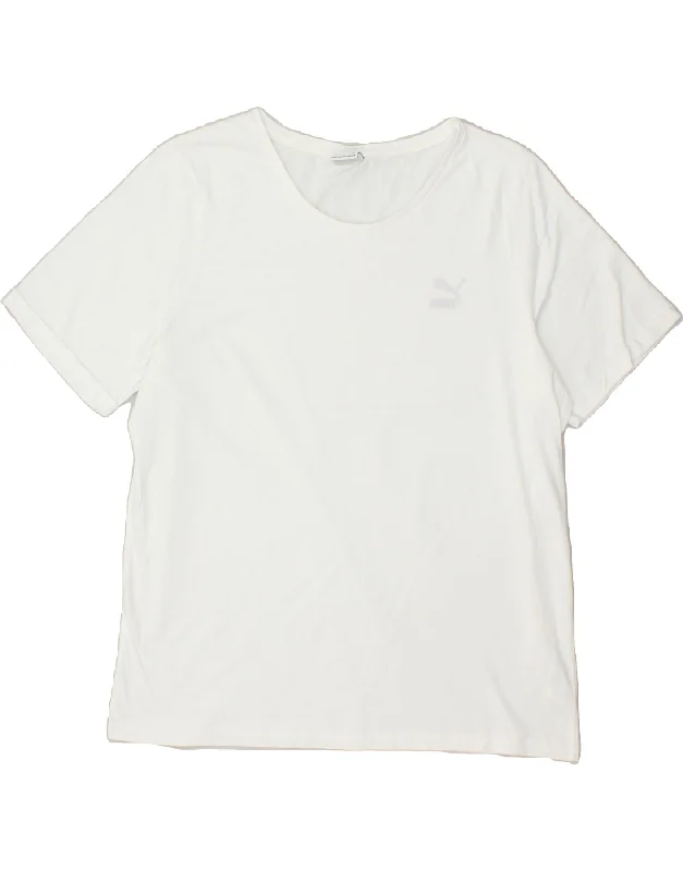 PUMA Womens T-Shirt Top UK 18 XL White Cotton