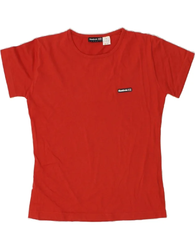 REEBOK Womens T-Shirt Top UK 14 Large Red Cotton