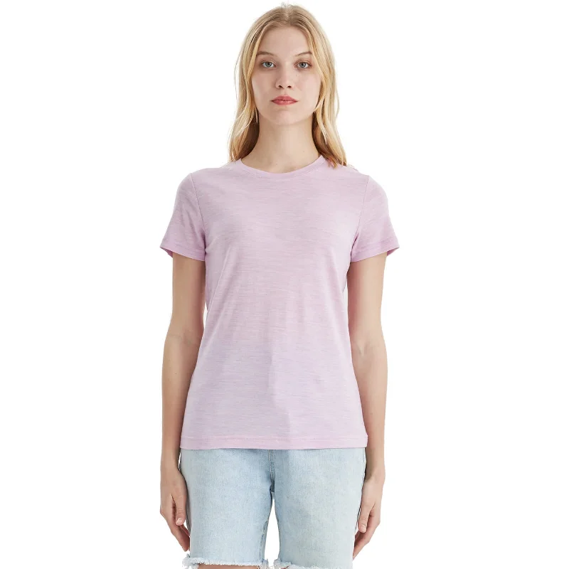 Women’s 100% Merino Wool T-Shirt Pink Heather MT02 Cotton Fabric Linen Fabric Terry Fabric Women’s 100% Merino Wool T-Shirt Pink Heather MT02 Cotton Fabric Linen Fabric Terry Fabric