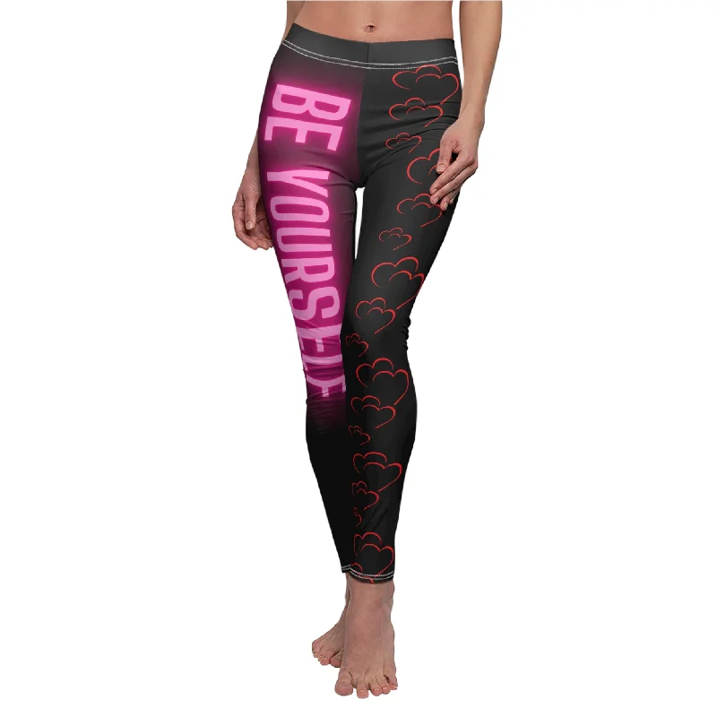 Women's Cut & Sew Casual Leggings, Motivational, Be yourself legging Trendy Seamless Sports Leggings Women's Cut & Sew Casual Leggings, Motivational, Be yourself legging Trendy Seamless Sports Leggings