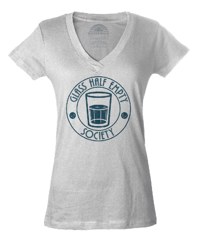 Women's Glass Half Empty Society Vneck T-Shirt Lace Blend Ribbed Blend Corduroy Blend Women's Glass Half Empty Society Vneck T-Shirt Lace Blend Ribbed Blend Corduroy Blend