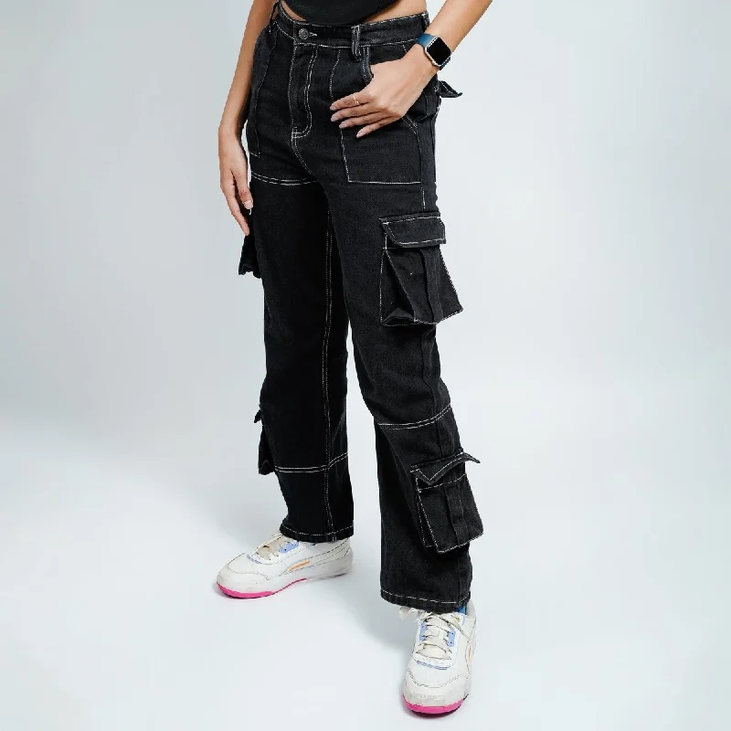 Carpenter Jeans Trendy Wide-Leg High-Waist Denim