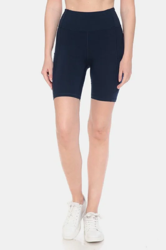 Leggings Depot Full Size High Waist Active Shorts Trendy Patterned Leggings
