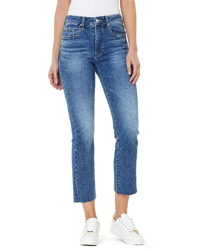 Numero Cropped High Rise Kick Flare Jeans Vintage Blue Comfortable Jogger Style Jeans Numero Cropped High Rise Kick Flare Jeans Vintage Blue Comfortable Jogger Style Jeans