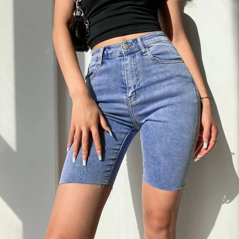 Skinny High Waist Shorts Jeans Push Up Shorts Women Denim Plus Size Trendy Flared Leg Jeans Skinny High Waist Shorts Jeans Push Up Shorts Women Denim Plus Size Trendy Flared Leg Jeans