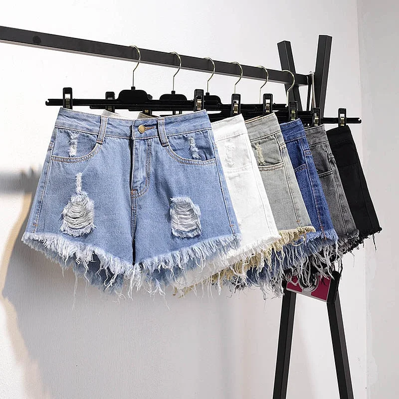Women Summer Shorts Ripped Jeans High Waist Regular Denim Short Cozy Relaxed Fit Jeans Women Summer Shorts Ripped Jeans High Waist Regular Denim Short Cozy Relaxed Fit Jeans