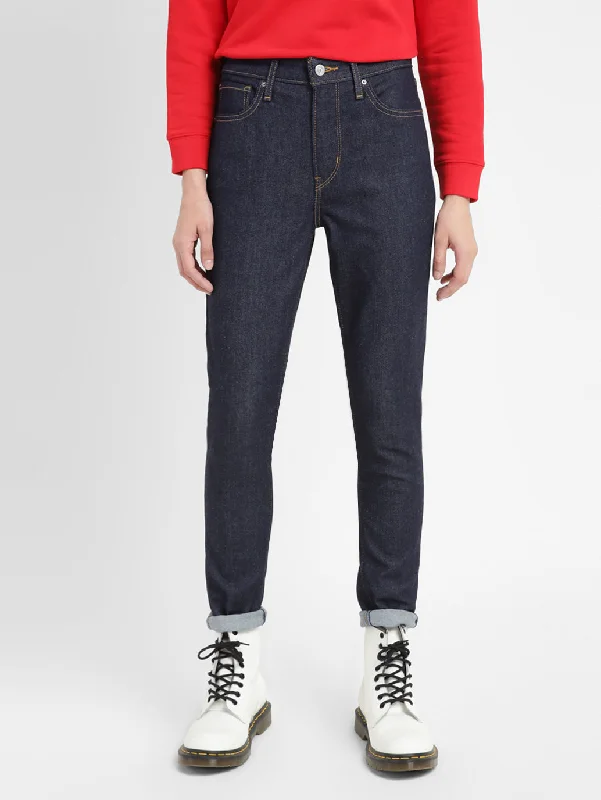Women's High Rise 721 Skinny Fit Jeans Comfortable Folded Hem Jeans